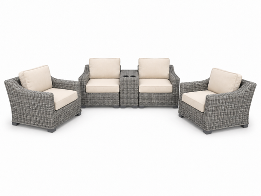 Seacoast – Loveseat Set in gray wicker