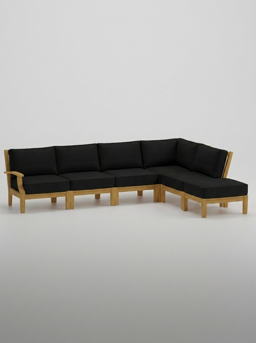 06B Mila Right-Arm Sectional Set - Canvas Black - Jrs Patio San Diego