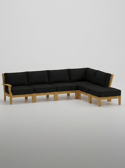 06B Mila Right-Arm Sectional Set - Canvas Black - Jrs Patio San Diego