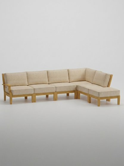 06B Mila Right-Arm Sectional Set - Canvas Flax - Jrs Patio San Diego