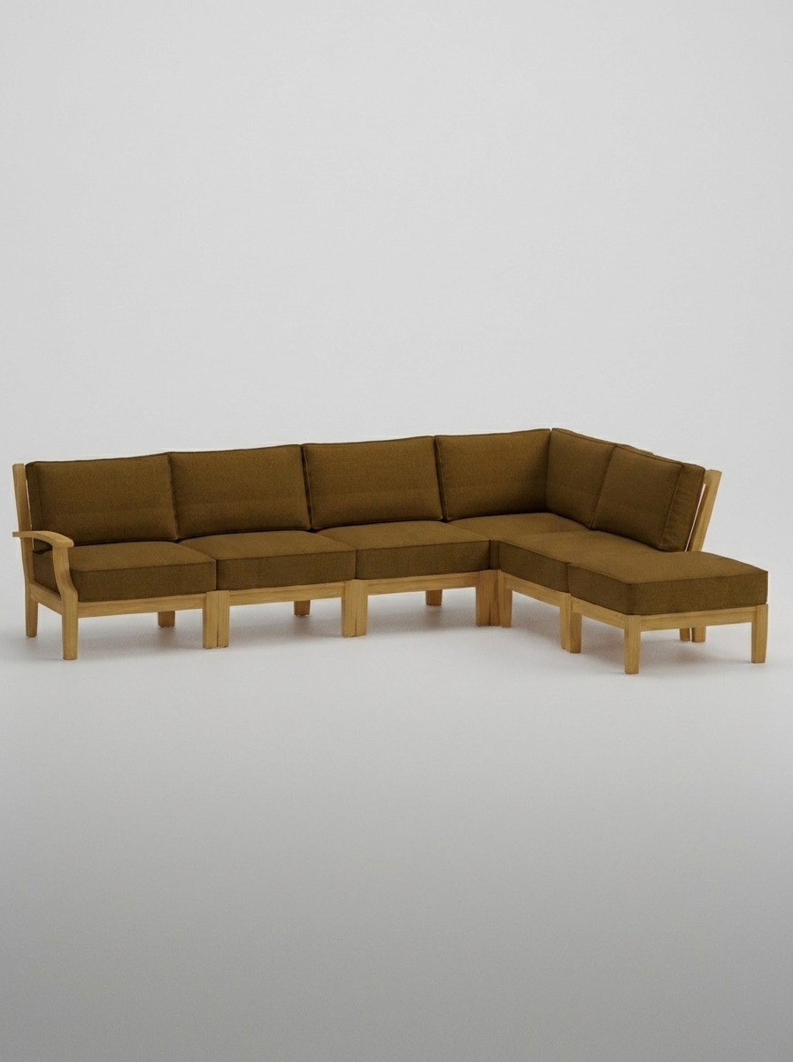 06B Mila Right-Arm Sectional Set - Canvas Teak - Jrs Patio San Diego