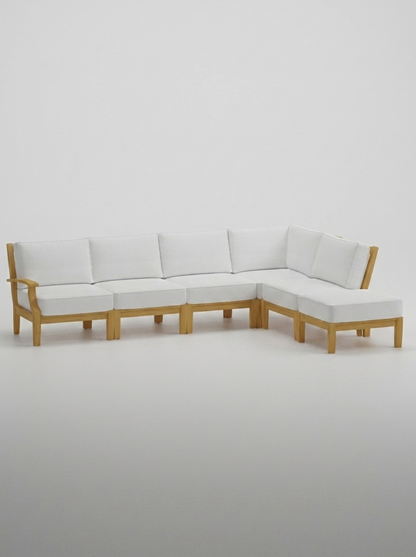 06B Mila Right-Arm Sectional Set - Olefin White - Jrs Patio San Diego