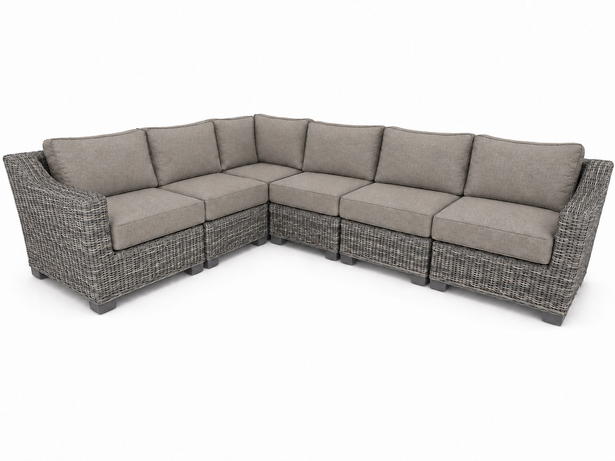 Seacoast – 8 X10 Sectional in gray wicker, Cast Shale (40432)
