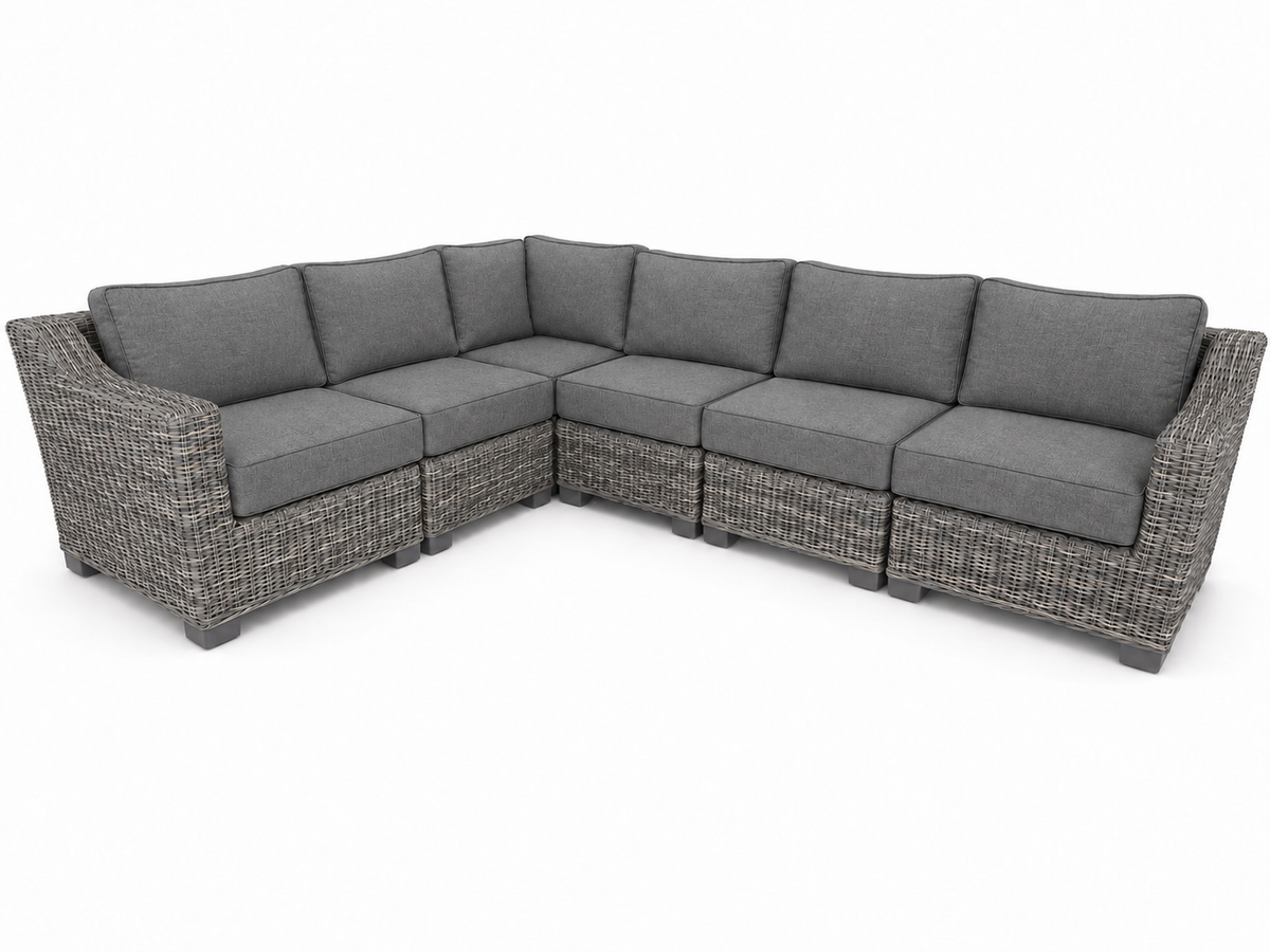 Seacoast – 8 X10 Sectional in gray wicker, Cast Slate (40434)