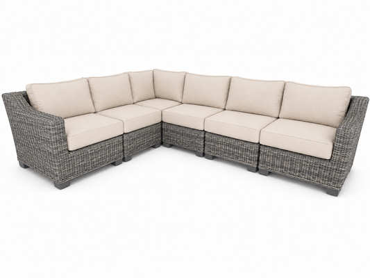 Seacoast – 8 X10 Sectional in gray wicker