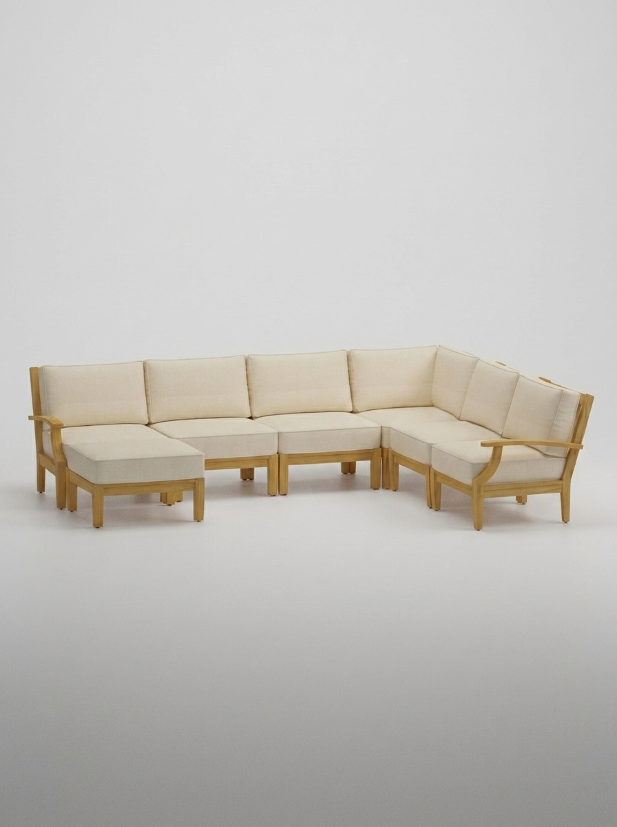 07A Mila U-Shape Sectional Set - Canvas Canvas - Jrs Patio San Diego