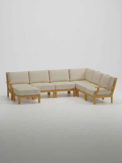 07A Mila U-Shape Sectional Set - Canvas Flax - Jrs Patio San Diego