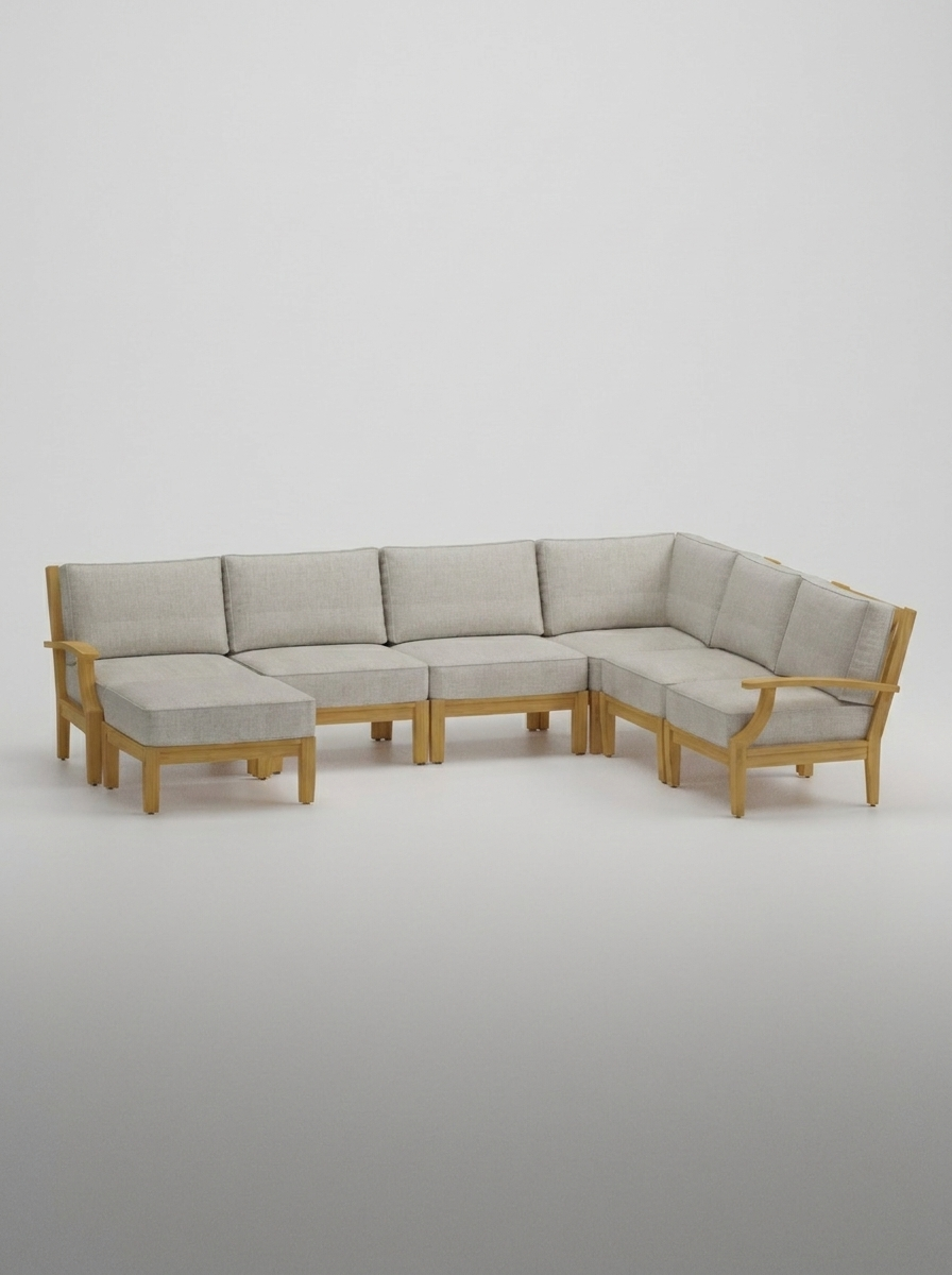 07A Mila U-Shape Sectional Set - Canvas Granite - Jrs Patio San Diego
