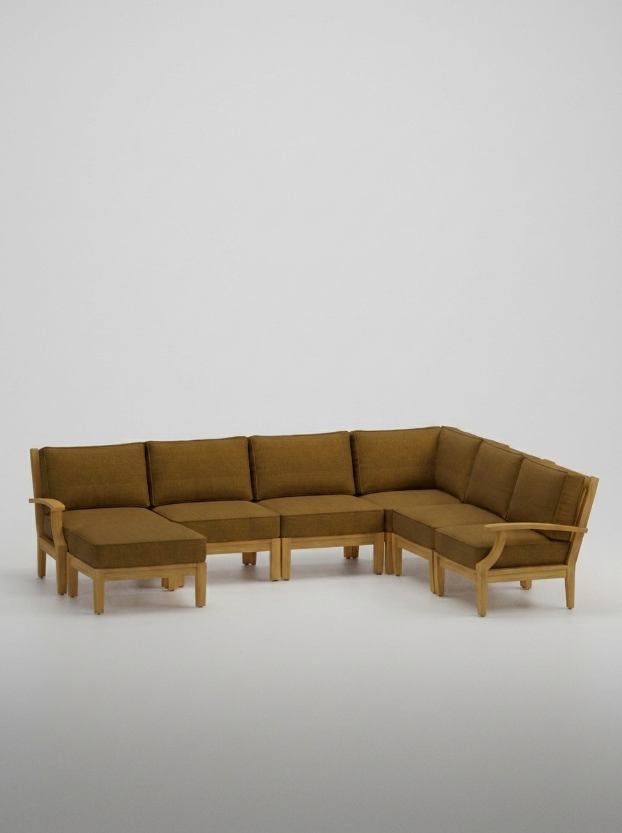 07A Mila U-Shape Sectional Set - Canvas Teak - Jrs Patio San Diego