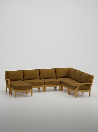 07A Mila U-Shape Sectional Set - Canvas Teak - Jrs Patio San Diego