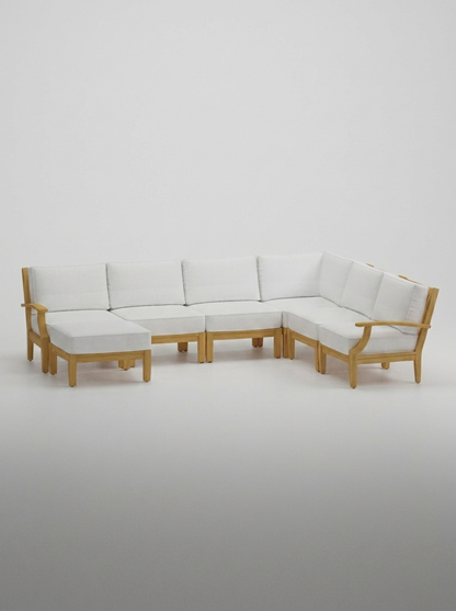 07A Mila U-Shape Sectional Set - Olefin White - Jrs Patio San Diego