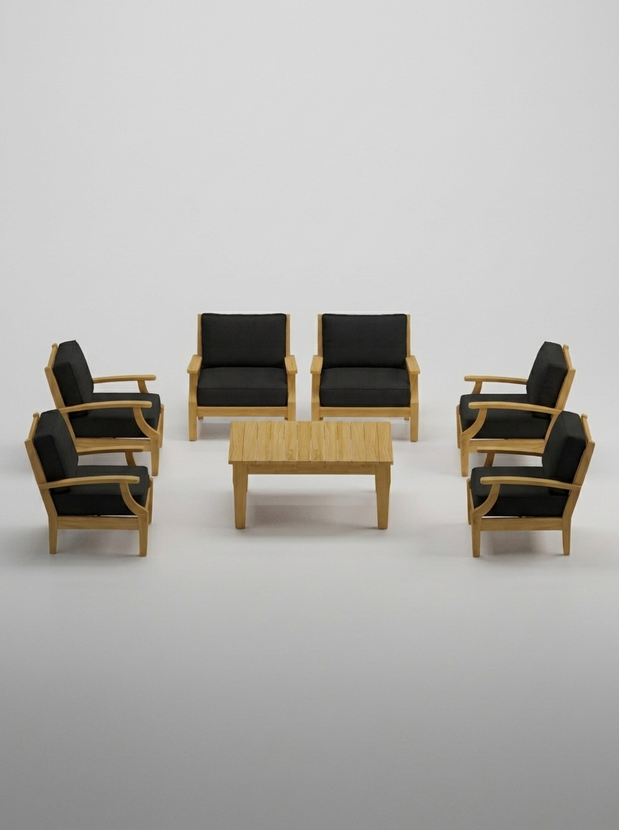 07B Mila Club Chair Set - Canvas Black - Jrs Patio San Diego