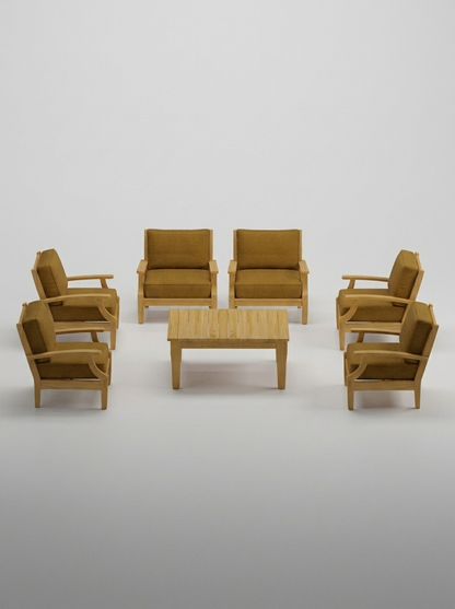 07B Mila Club Chair Set - Canvas Teak - Jrs Patio San Diego