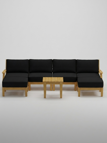 07C Mila U-Shape Sectional - Canvas Black - Jrs Patio San Diego