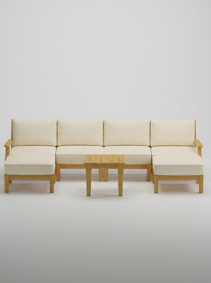 07C Mila U-Shape Sectional - Canvas Canvas - Jrs Patio San Diego