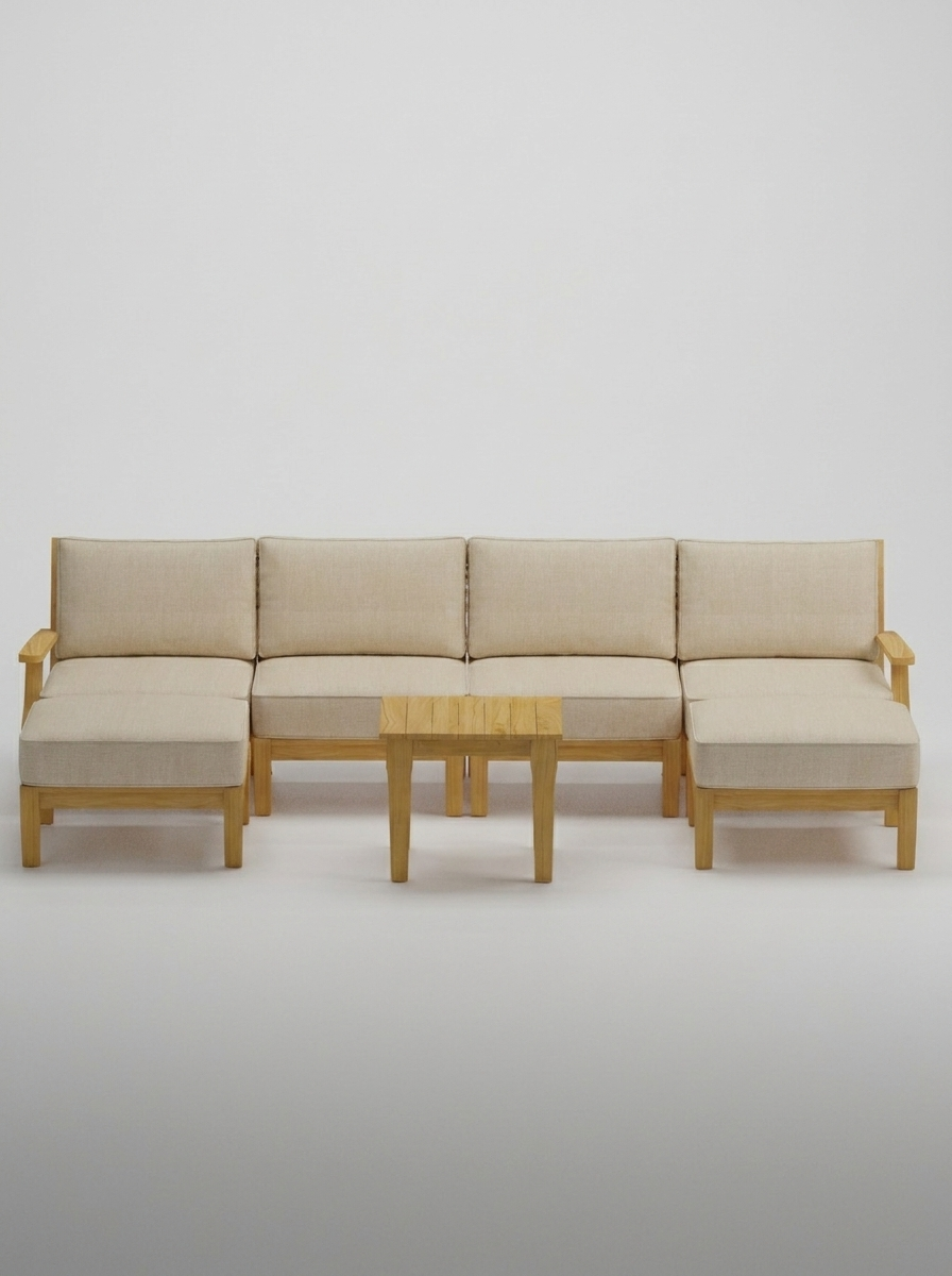 07C Mila U-Shape Sectional - Canvas Flax - Jrs Patio San Diego