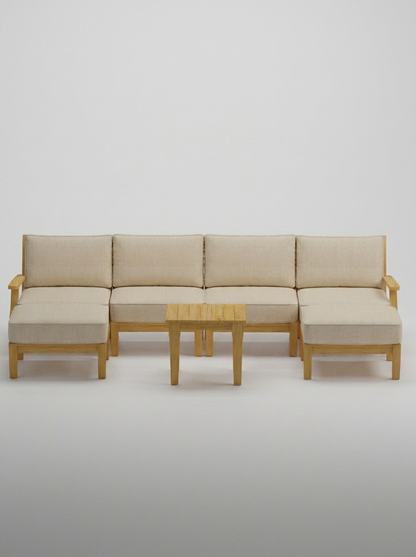 07C Mila U-Shape Sectional - Canvas Flax - Jrs Patio San Diego