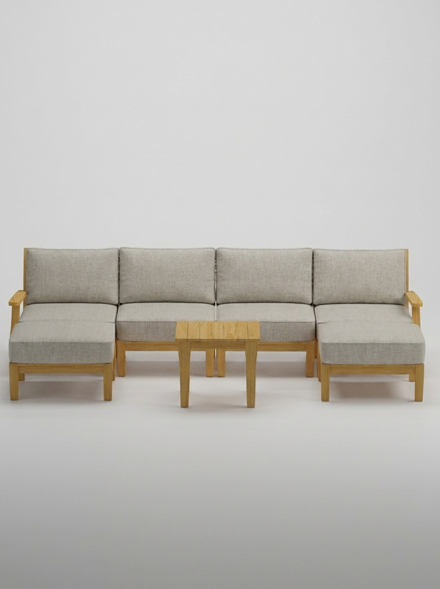 07C Mila U-Shape Sectional - Canvas Granite - Jrs Patio San Diego