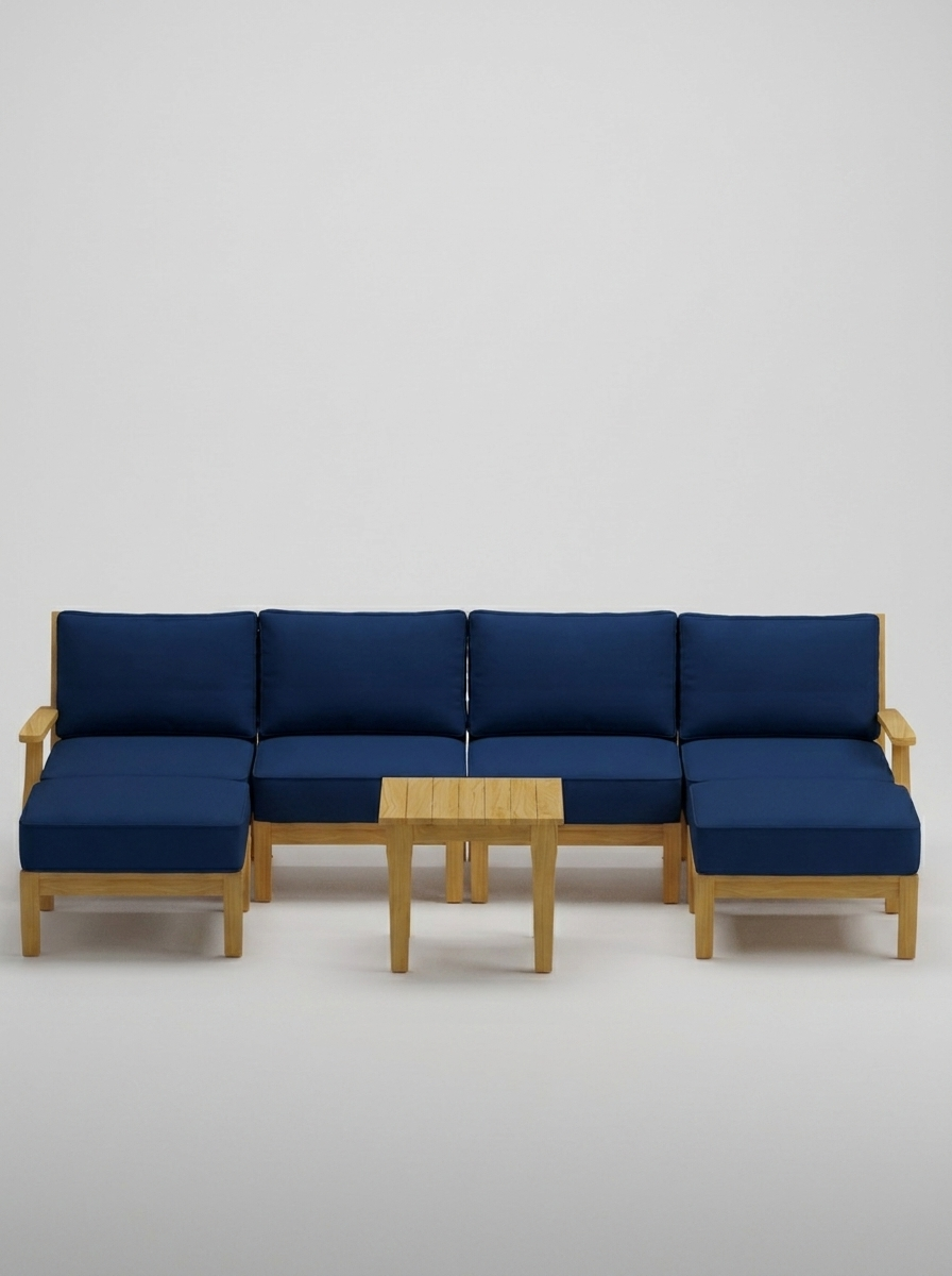 07C Mila U-Shape Sectional - Canvas Navy - Jrs Patio San Diego