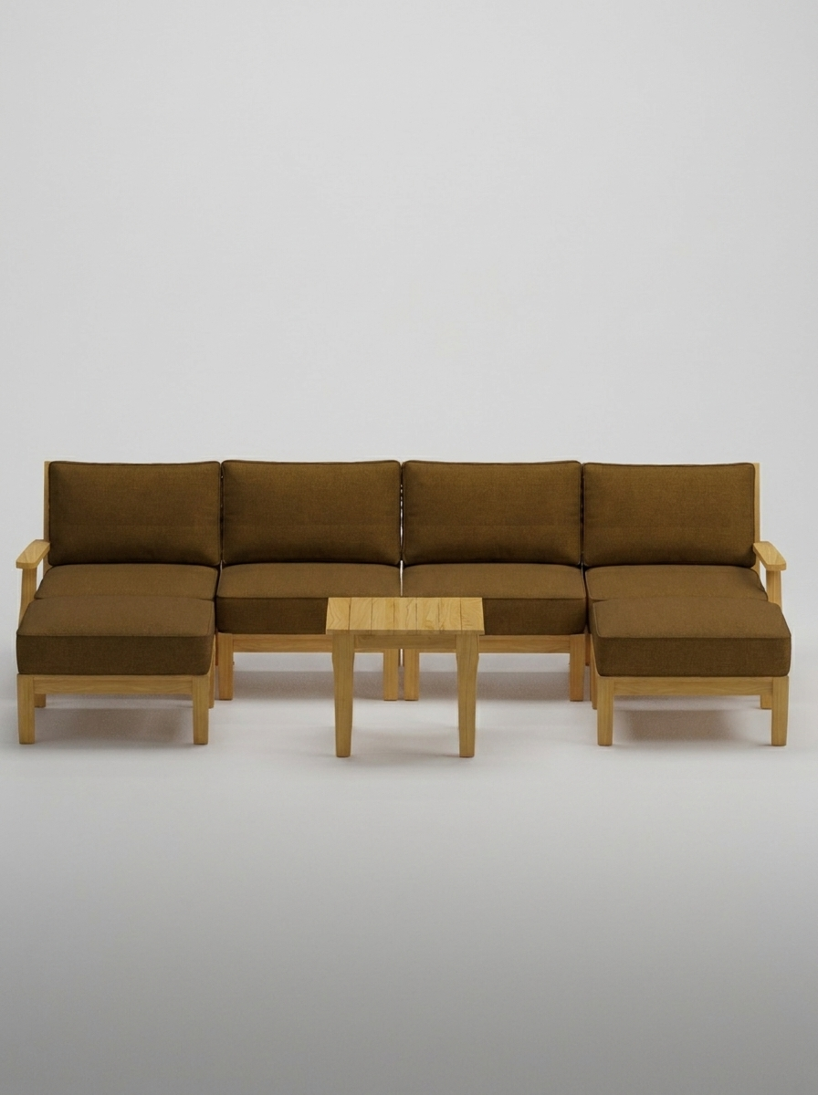 07C Mila U-Shape Sectional - Canvas Teak - Jrs Patio San Diego