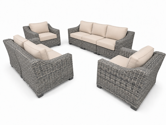 Seacoast – Outdoor Lounge Set in gray wicker
