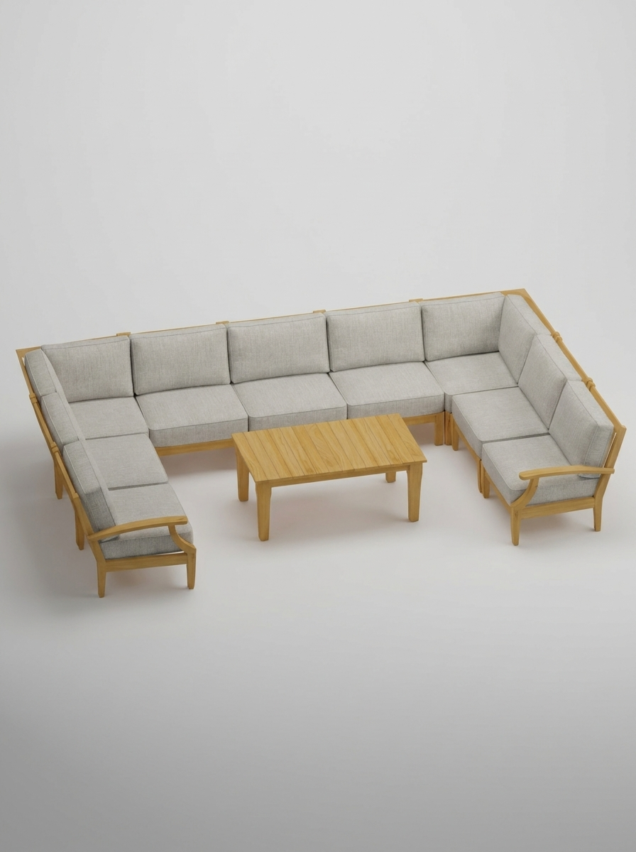 10A Mila U Sectional 10pc - Canvas Granite - Jrs Patio San Diego