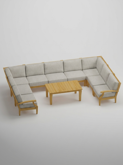10A Mila U Sectional 10pc - Canvas Granite - Jrs Patio San Diego