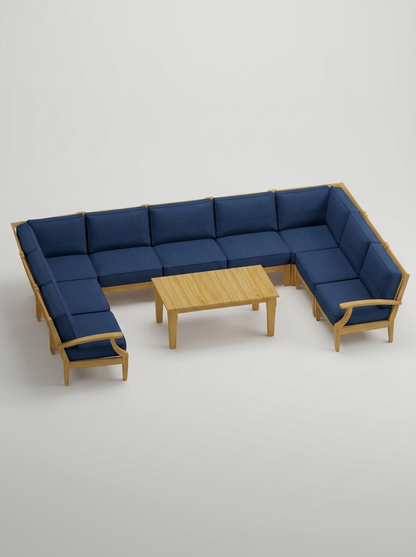 10A Mila U Sectional 10pc - Canvas Navy - Jrs Patio San Diego