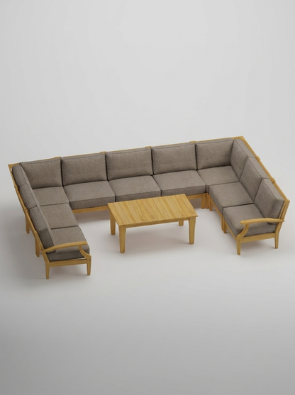 10A Mila U Sectional 10pc - Cast Shale - Jrs Patio San Diego
