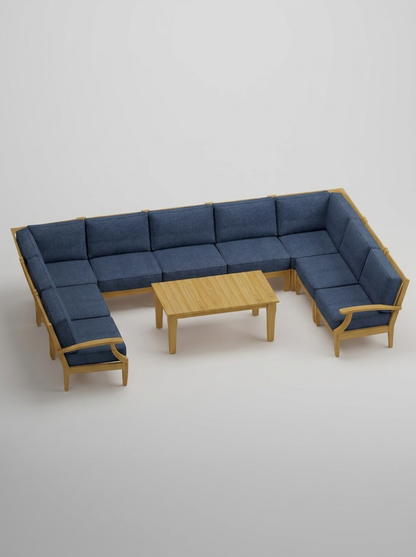 10A Mila U Sectional 10pc - Spectrum Indigo - Jrs Patio San Diego