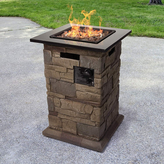 Bond Stone Column Outdoor Propane Fire Pit