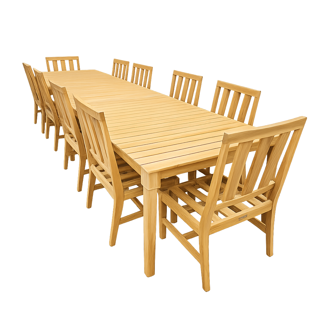 Mila Teak Dining Set – 12 Piece San Diego | Jr's Patio