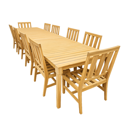 Mila Teak Dining Set – 12 Piece San Diego | Jr's Patio