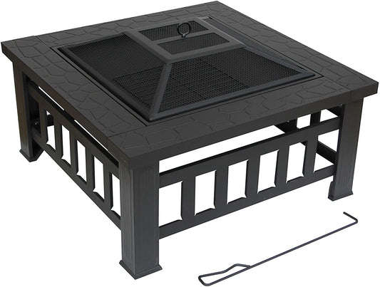 Bond 26 inch Square Steel Wood Burning Fire Pit