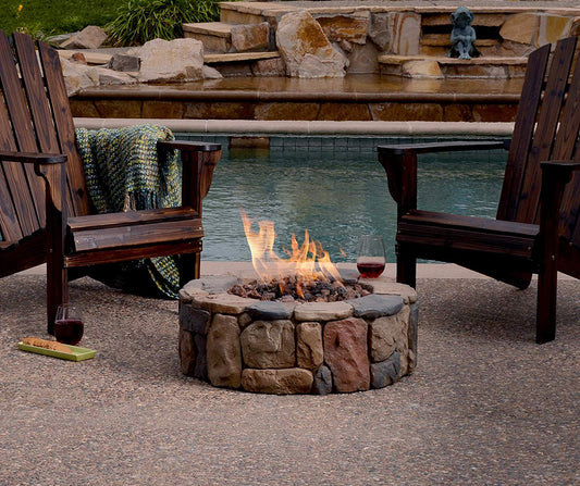 Bond Petra 36" Round Faux-Stone Outdoor Gas Fire Pit
