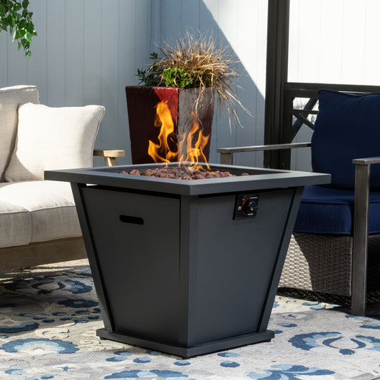 Bond 28" Square Outdoor Gas Fire Pit with Convertible Table Lid