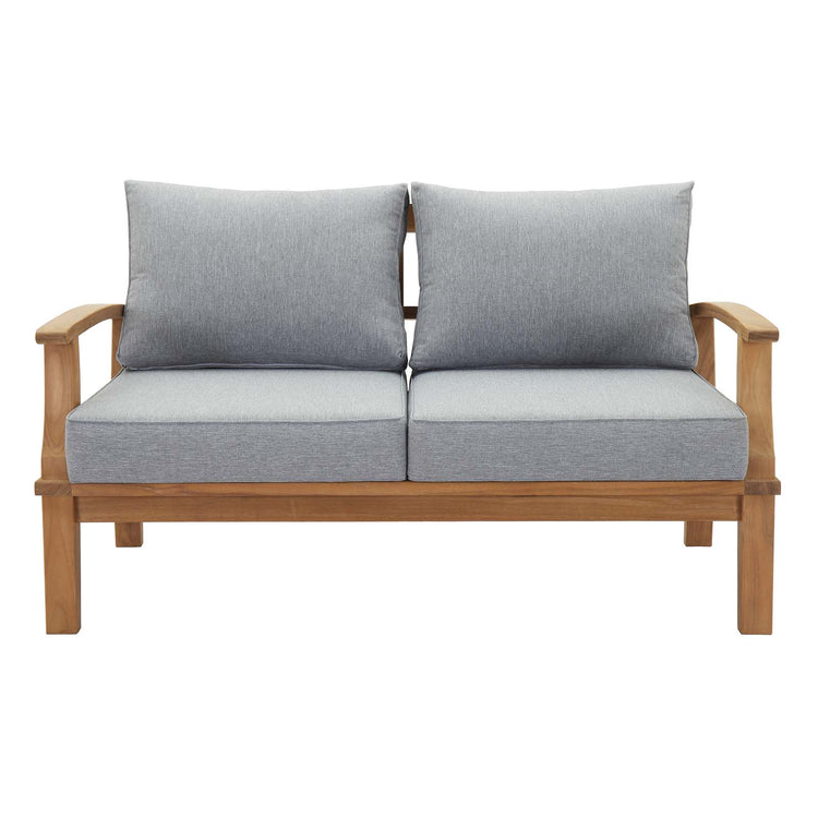 Marina Outdoor Patio Teak Loveseat - Natural Gray