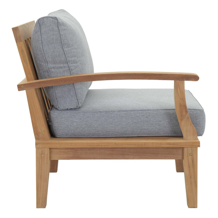 Marina Outdoor Patio Teak Left-Facing Sofa - Natural Gray