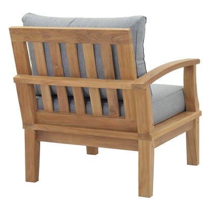 Marina Outdoor Patio Teak Left-Facing Sofa - Natural Gray