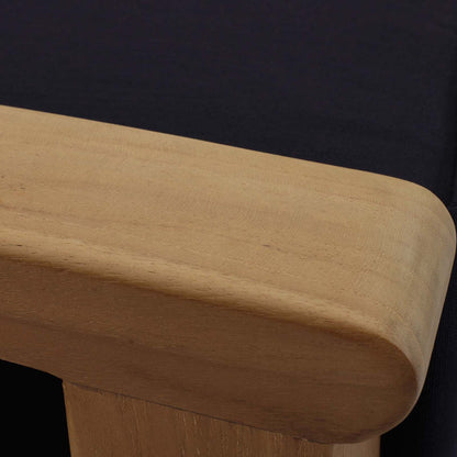 Marina Outdoor Patio Teak Ottoman - Natural Navy