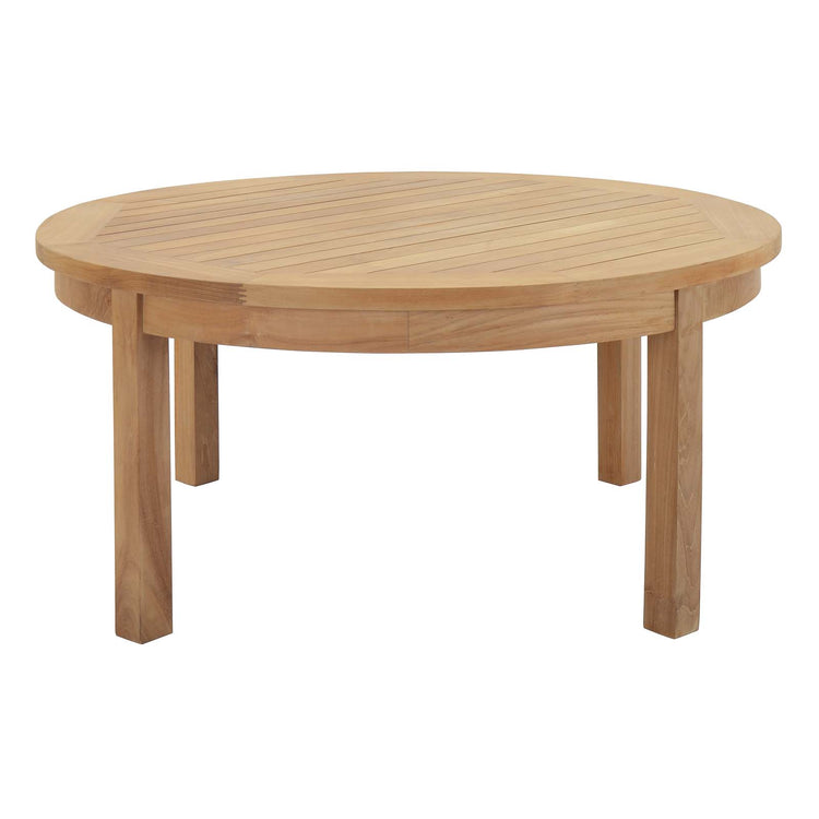 Marina Outdoor Patio Teak Round Coffee Table - Default Title