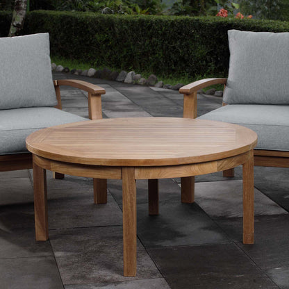 Marina Outdoor Patio Teak Round Coffee Table - Default Title