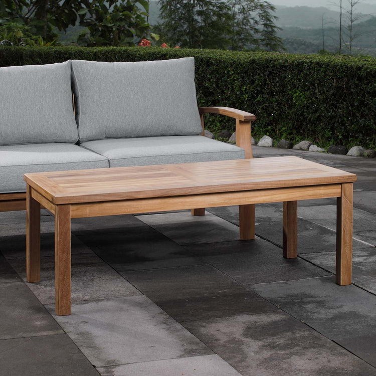 Marina Outdoor Patio Teak Rectangle Coffee Table - Default Title