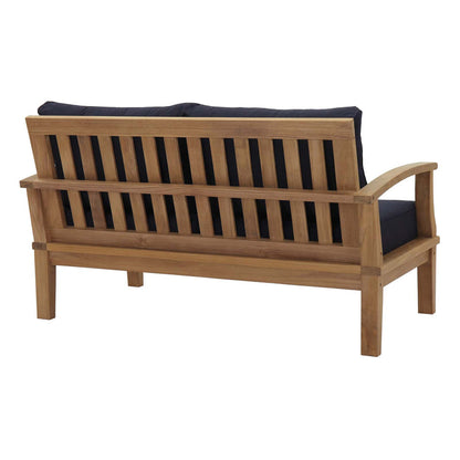 Marina 4 Piece Outdoor Patio Teak Set - Natural Navy