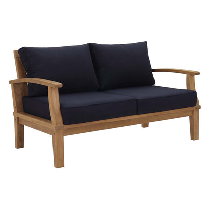 Marina 8 Piece Outdoor Patio Teak Set - Natural Navy