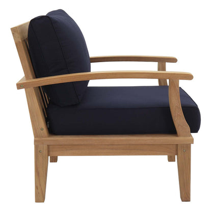 Marina 5 Piece Outdoor Patio Teak Set - Natural Navy