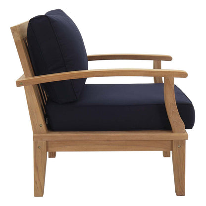 Marina 3 Piece Outdoor Patio Teak Set - Natural Navy