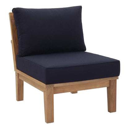 Marina 5 Piece Outdoor Patio Teak Set - Natural Navy