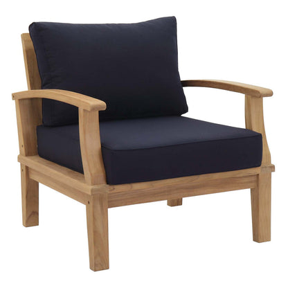Marina 8 Piece Outdoor Patio Teak Set - Natural Navy