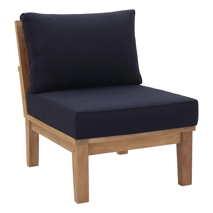 Marina 8 Piece Outdoor Patio Teak Set - Natural Navy